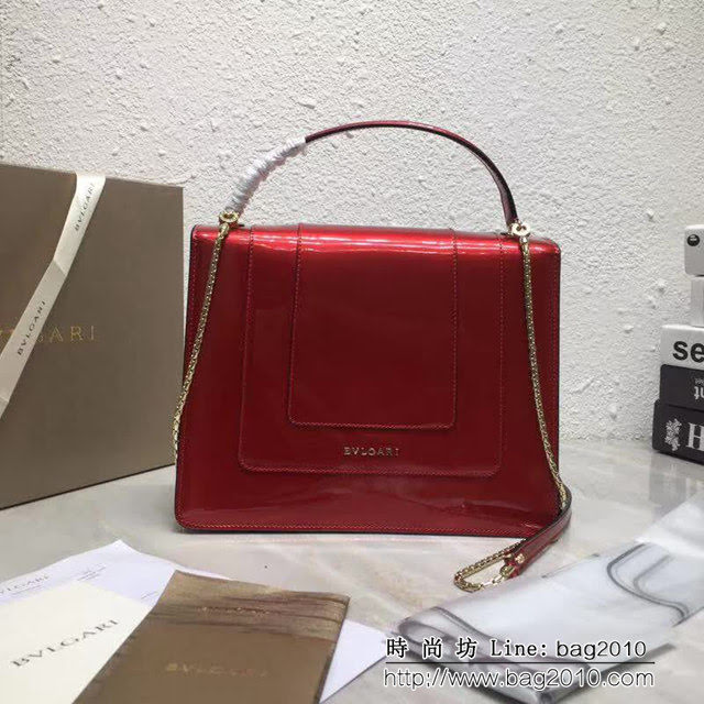 BVLGARI寶格麗 3層大號蛇頭包 頂級漆皮 手提單肩斜挎包 38629 FYD1403